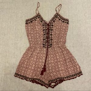 American Eagle burgundy romper